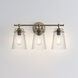 Amberose 3 Light 23 inch Modern Gold Vanity Light Wall Light